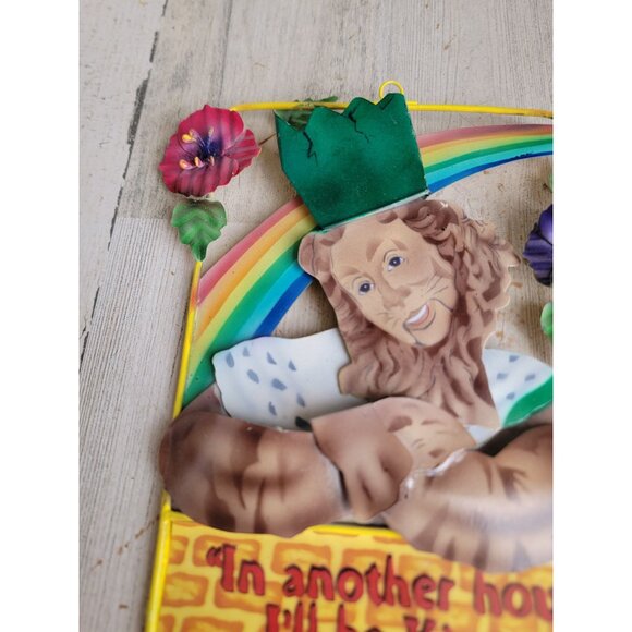 Vintage wizard of Oz sign cowardly lion hanging sign metal decor - Picture 5 of 8